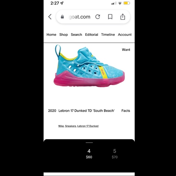 🔥3 Day Price Drop 🔥 2020 Lebron 17 Dunked TD South Beach Toddler size 4 C - Picture 3 of 12